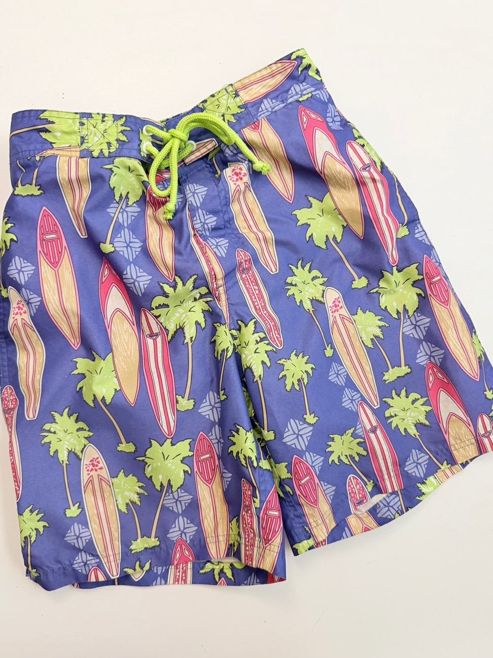 Tailorbyrd Board Shorts Swim Surfboards Palm Trees Beach Pool Cruise Blue Green